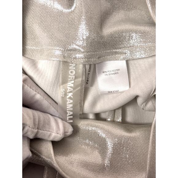 Norma Kamali Spat Leggings Small Womens Silver Metallic Retro Split Hem Flare - Picture 6 of 6
